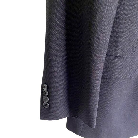 Hart Schaffner Marx Men's 2-Button Black Gray Wool Suit Jacket Blazer 40R - Picture 9 of 10